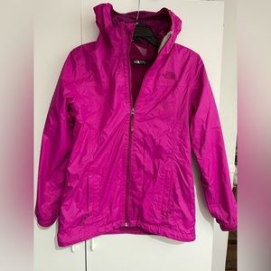 Northface girls wind breaker with flannel warm sweater